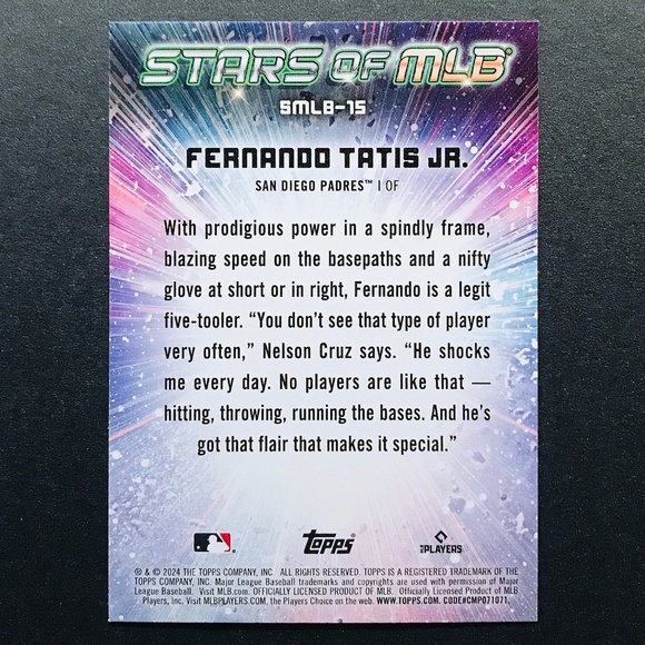Fernando Tatis Jr. - 2024 Topps Stars of MLB #SMLB-15 - Picture 2 of 2